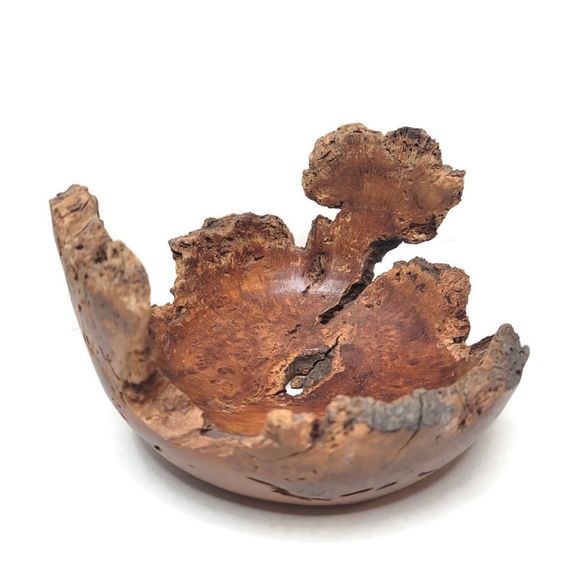 Paul C cherry burl bowl raw edge knots beautiful - Picture 7 of 14